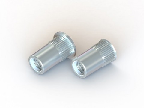 Cylindrical self-locking rivet nut
