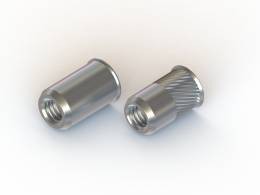Open rivet nut reduced head stainless steel 316