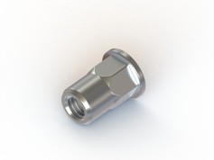 Open rivet nut semi-hex flat head stainless steel 316